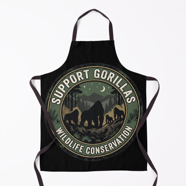 Item preview, Support Gorillas – Mountain Night Wildlife Badge designed and sold by redsharkuk.