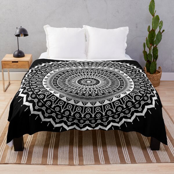 Item preview, White Sunburst Mandala Half-Circle Layout designed and sold by radhakidesign.