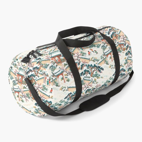 Item preview, Snowy Chinese Garden – Winter Storybook Landscape Pattern designed and sold by Bodique.