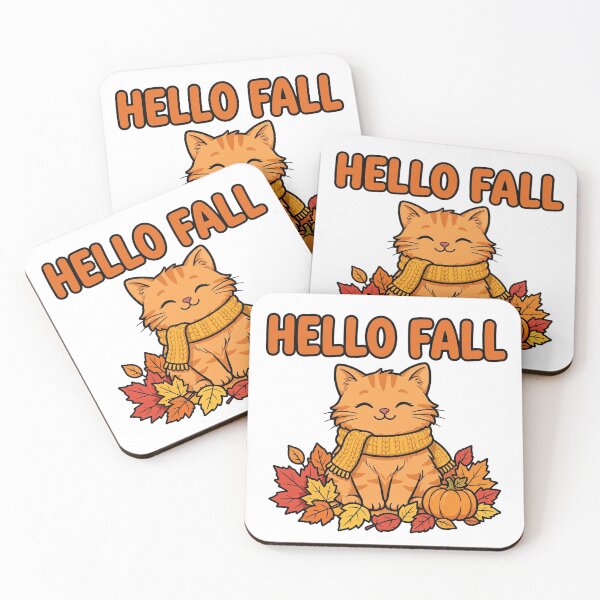 Item preview, Hello Fall Orange Cat Autumn Leaves Funny Fall Shirt designed and sold by dostielee.
