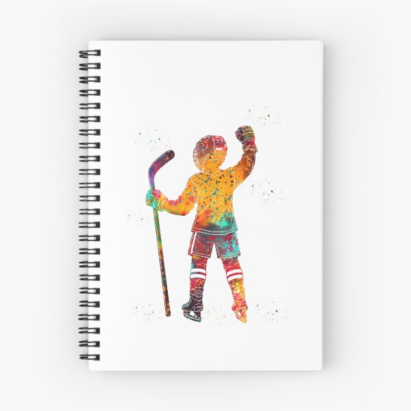 Item preview, Little Boy Ice Hockey Player Watercolor Art designed and sold by Liededrom..