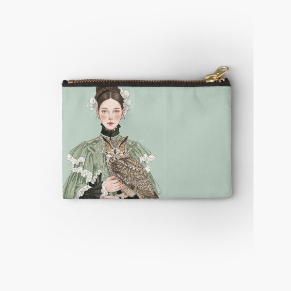 Item preview, Victorian Era Lady Holding Horned Owl Vintage Dark Academia Art designed and sold by Pasteltone.