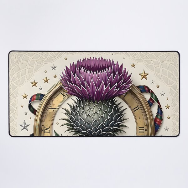 Artikelvorschau, Hogmanay-Distel und Tartan entworfen und verkauft von Sybille-Yates.
