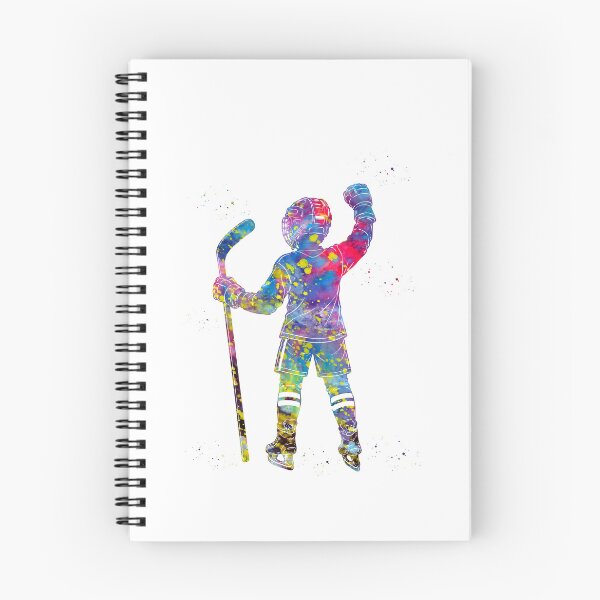 Item preview, Little Boy Ice Hockey Player Watercolor Art designed and sold by Liededrom..