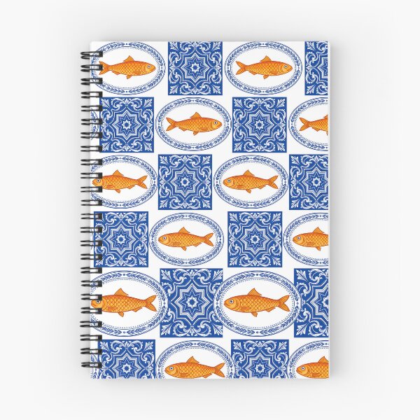 Item preview, Mediterranean Sardine and Cobalt Blue Ceramic Tile Pattern designed and sold by Jaani-T.