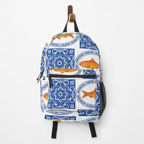 Item preview, Mediterranean Sardine and Cobalt Blue Ceramic Tile Pattern designed and sold by Jaani-T.