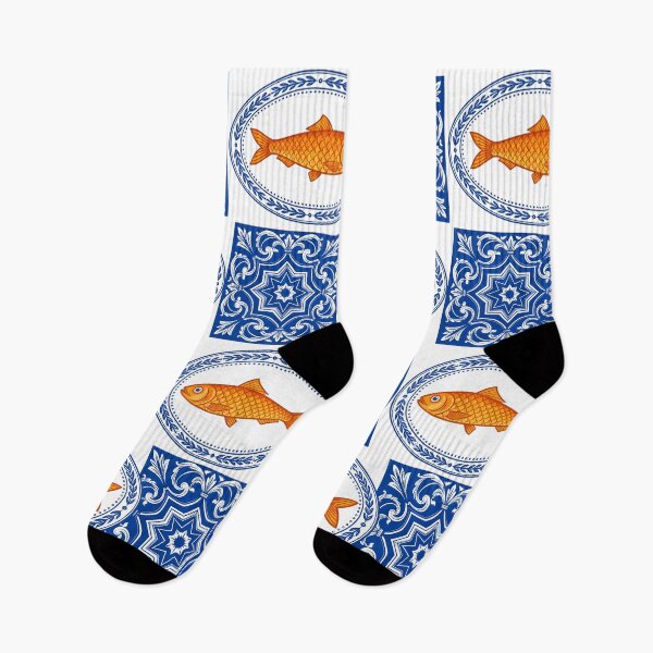 Item preview, Mediterranean Sardine and Cobalt Blue Ceramic Tile Pattern designed and sold by Jaani-T.