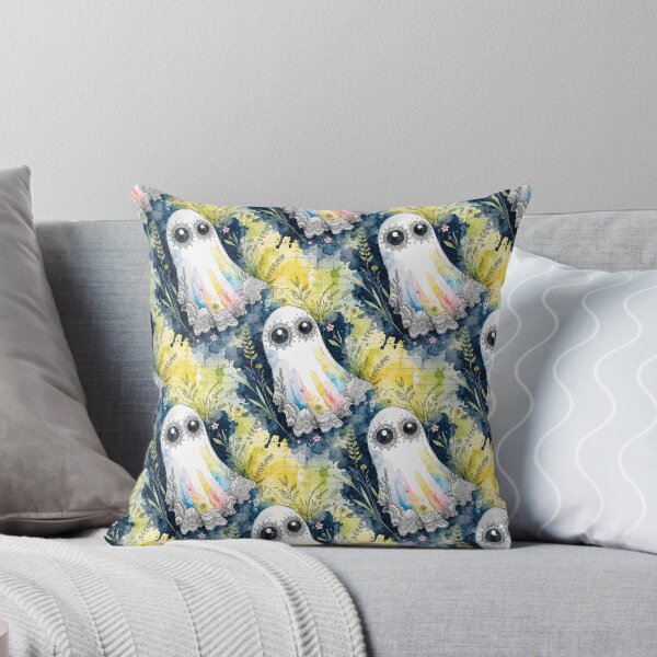 Item preview, Rainbow Watercolor Ghost Halloween Seamless Pattern designed and sold by Camel & Quirk.