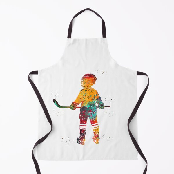 Item preview, Little Boy Ice Hockey Player Watercolor Art designed and sold by Liededrom..