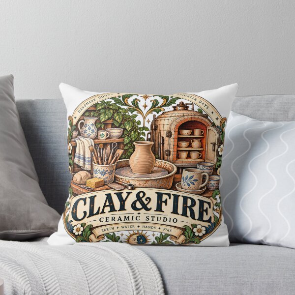 Artikelvorschau, Vintage Clay & Fire Keramikstudio entworfen und verkauft von MysticCanvasAi.