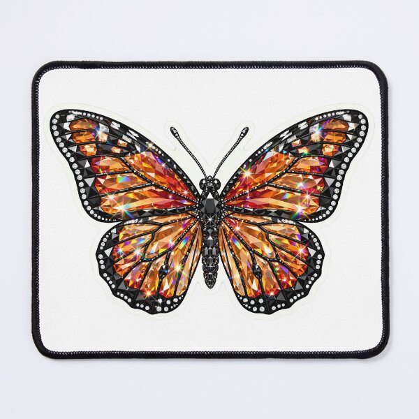 Item preview, Monarch Butterfly Crystal Sticker - Orange Amber Wings And Black Diamond Body designed and sold by Crystal Critters .