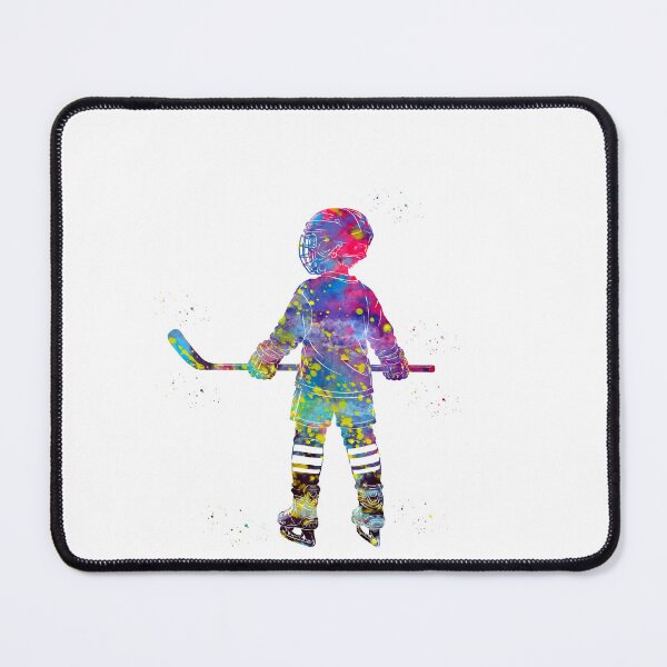 Item preview, Little Boy Ice Hockey Player Watercolor Art designed and sold by Liededrom..
