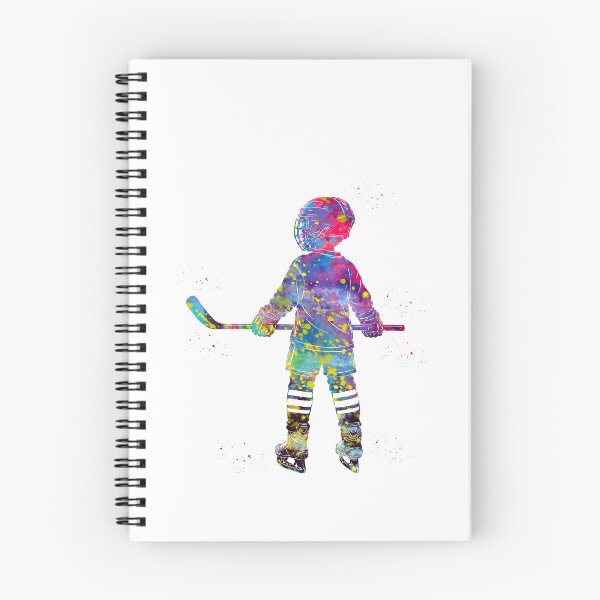 Item preview, Little Boy Ice Hockey Player Watercolor Art designed and sold by Liededrom..