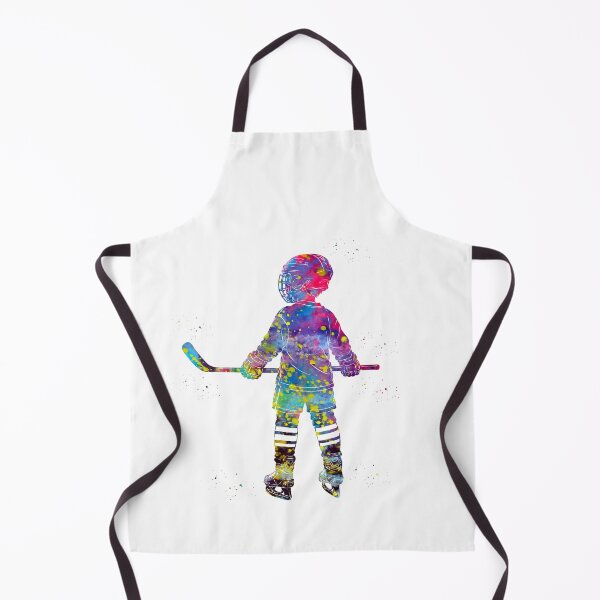 Item preview, Little Boy Ice Hockey Player Watercolor Art designed and sold by Liededrom..