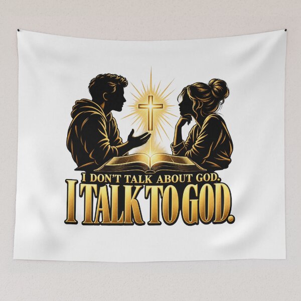 Item preview, I Talk to God – Gold Silhouettes and Bible Christian Design designed and sold by Intensegd.