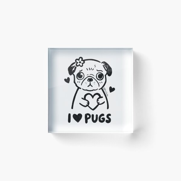 Item preview, I love PUGS! designed and sold by PickledjoArt.