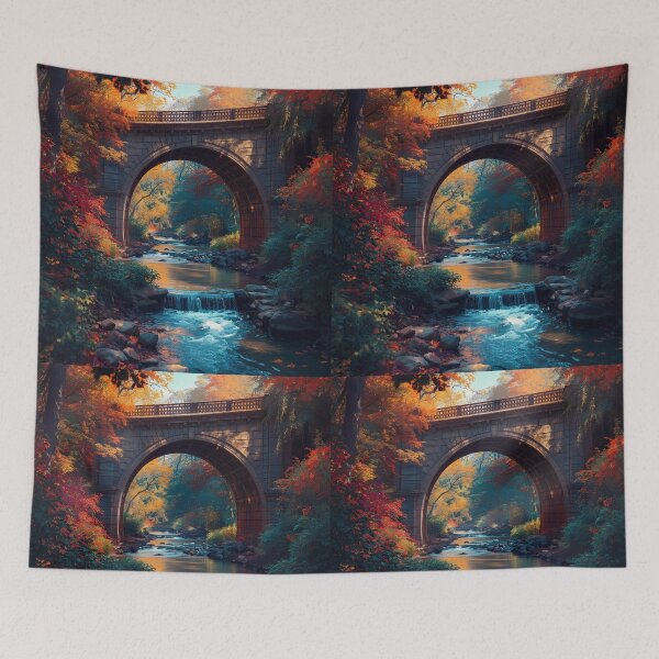 Item preview, Rusty Bridge Over Blue Water Stream designed and sold by NtoikeShop123.