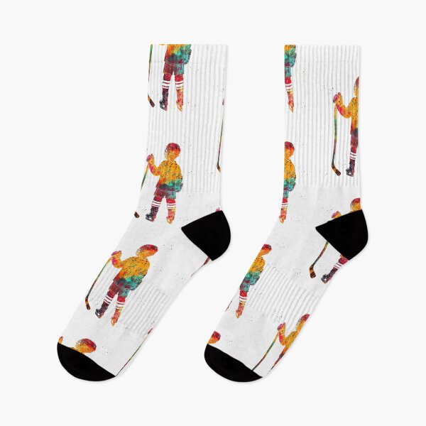 Item preview, Little Boy Ice Hockey Player Watercolor Art designed and sold by Liededrom..