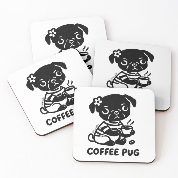 Item preview, Pug de café designed and sold by PickledjoArt.