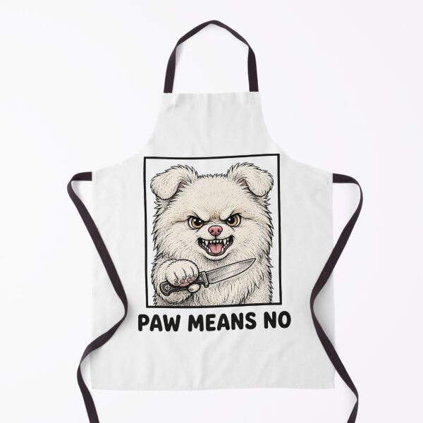 Item preview, Paw Means No Funny Angry White Dog Knife Sarcastic designed and sold by Neon Bones Studio.