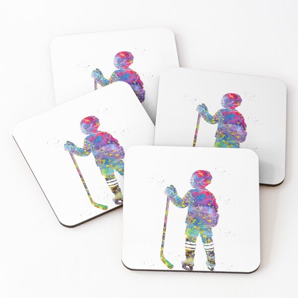 Item preview, Little Boy Ice Hockey Player Watercolor Art designed and sold by Liededrom..