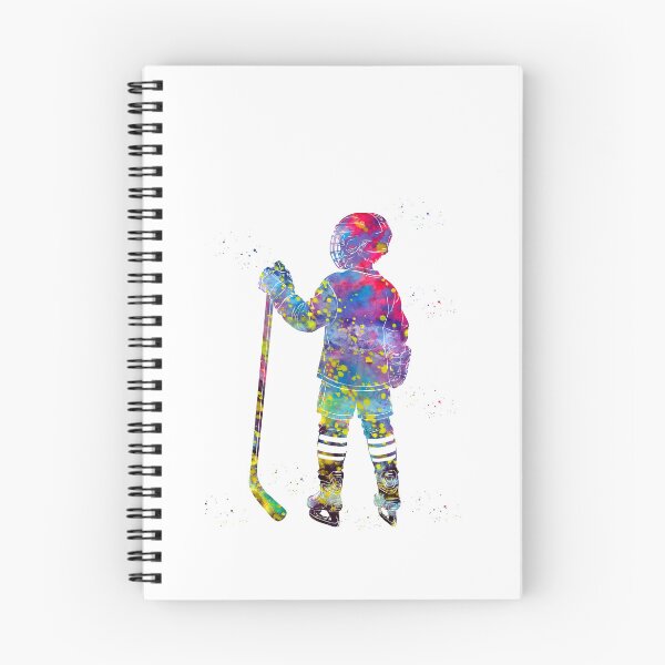 Item preview, Little Boy Ice Hockey Player Watercolor Art designed and sold by Liededrom..