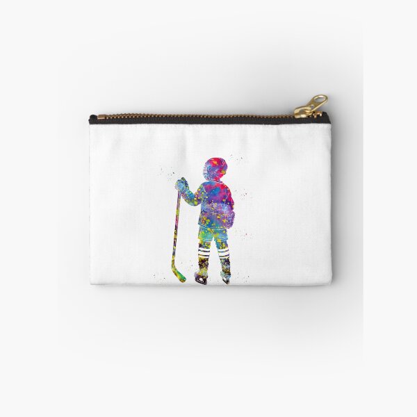 Item preview, Little Boy Ice Hockey Player Watercolor Art designed and sold by Liededrom..