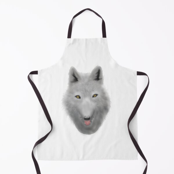 Item preview, White Gray Wolf Head Yellow Eyes Minimalist Wildlife designed and sold by Moumaima.