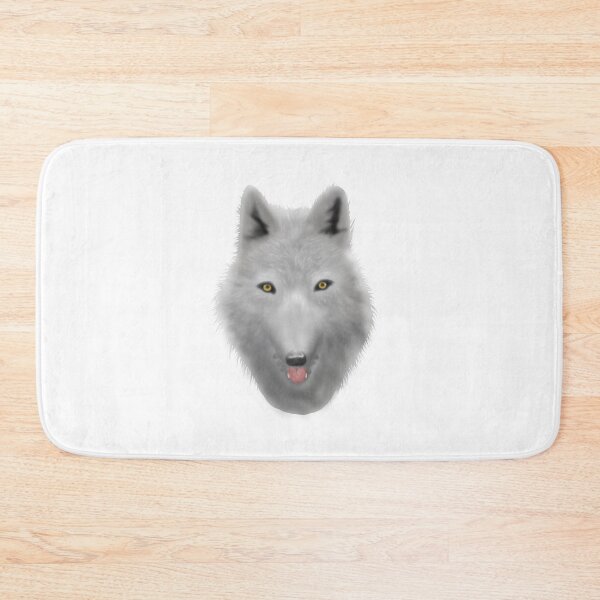 Item preview, White Gray Wolf Head Yellow Eyes Minimalist Wildlife designed and sold by Moumaima.