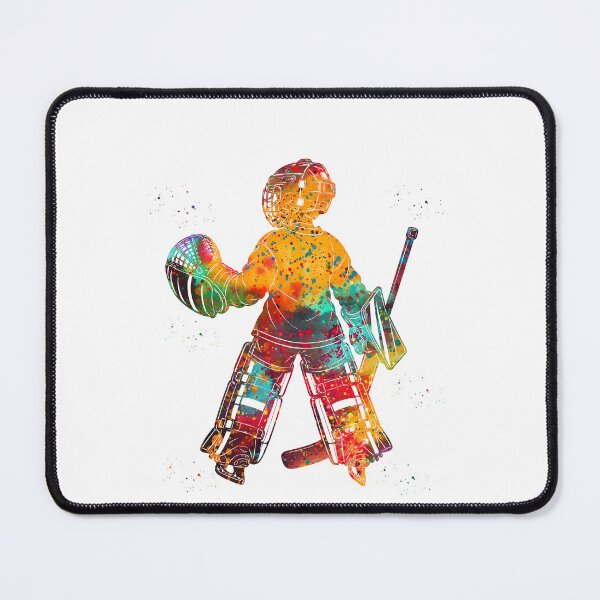 Item preview, Little Boy Ice Hockey Goalie Watercolor Art designed and sold by Liededrom..