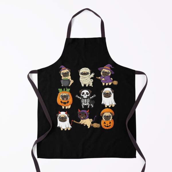 Item preview, Cute Spooky Pug Halloween Characters designed and sold by ArtbySunRaeer.