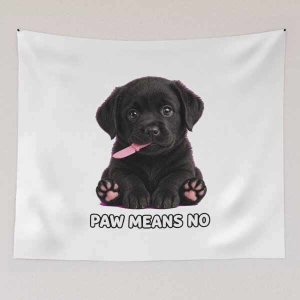 Item preview, Paw Means No Funny Black Puppy Knife Sarcastic Dog designed and sold by Neon Bones Studio.