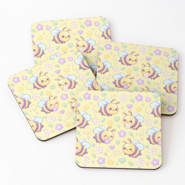 Item preview, Cute Kawaii Gummy Bee Pastel Candy Pattern designed and sold by Soft Berry Studio.