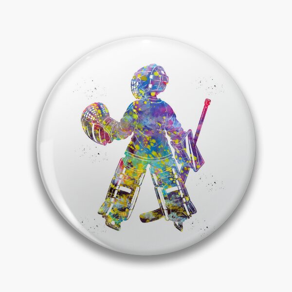Item preview, Little Boy Ice Hockey Goalie Watercolor Art designed and sold by Liededrom..