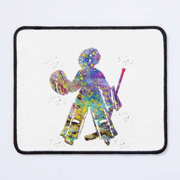 Item preview, Little Boy Ice Hockey Goalie Watercolor Art designed and sold by Liededrom..
