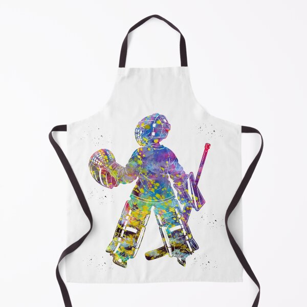 Item preview, Little Boy Ice Hockey Goalie Watercolor Art designed and sold by Liededrom..