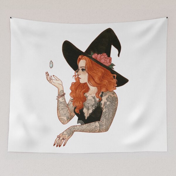 Item preview, Red tattooed witch designed and sold by Naineuh.