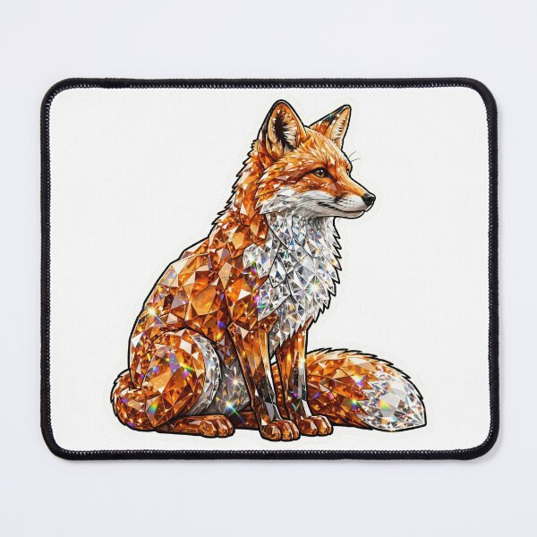 Item preview, Fox Crystal Sticker - Amber Orange Body And Clear Diamond Chest designed and sold by Crystal Critters .