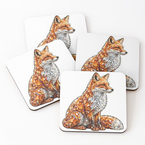 Item preview, Fox Crystal Sticker - Amber Orange Body And Clear Diamond Chest designed and sold by Crystal Critters .