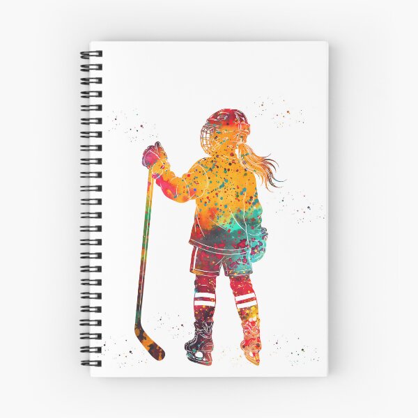 Item preview, Little Girl Ice Hockey Player Watercolor Art designed and sold by Liededrom..
