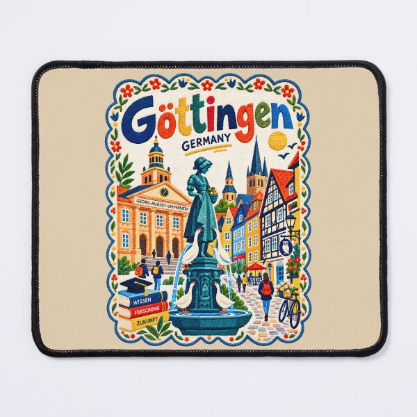 Item preview, Göttingen Germany Embroidered Travel Illustration Historic University Town designed and sold by Witsprings.