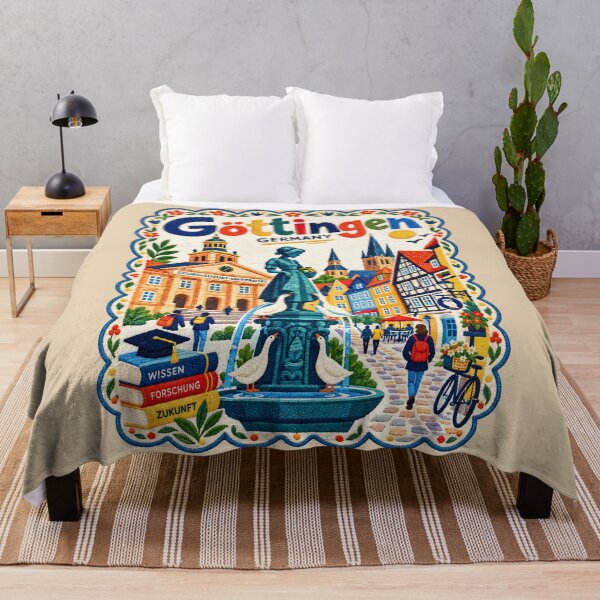 Item preview, Göttingen Germany Embroidered Travel Illustration Historic University Town designed and sold by Witsprings.