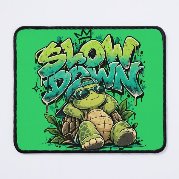 Item preview, Slow Down - Kawaii Turtle Graffiti Streetwear designed and sold by Visual Dept..