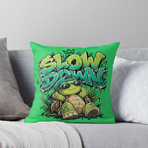 Item preview, Slow Down - Kawaii Turtle Graffiti Streetwear designed and sold by Visual Dept..