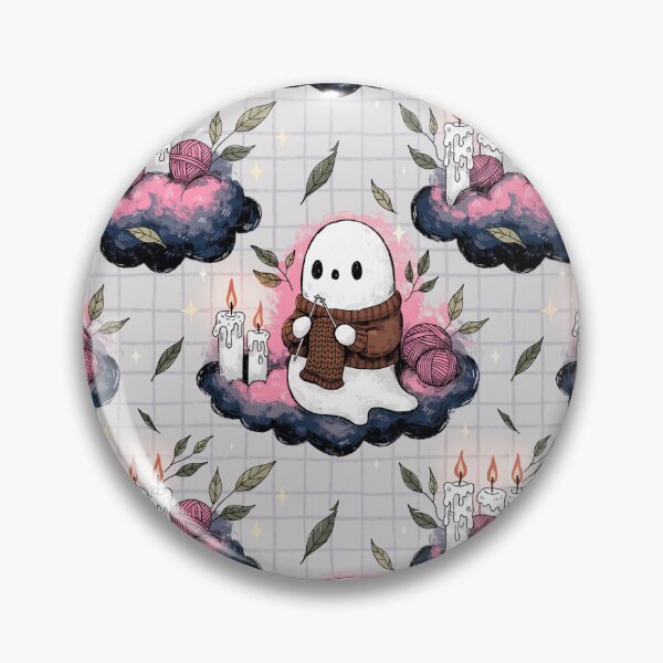 Item preview, Cozy Ghost Knitting Halloween Seamless Pattern designed and sold by Camel & Quirk.