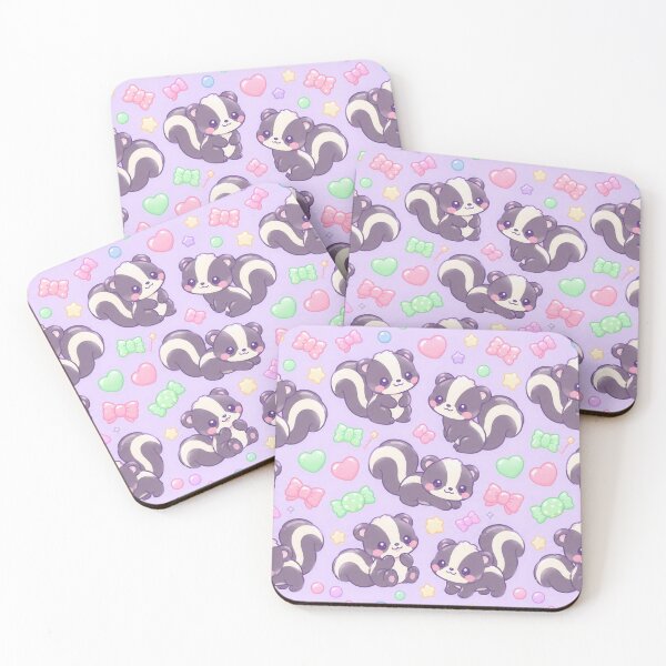Item preview, Cute Kawaii Gummy Skunk Pastel Candy Pattern designed and sold by Soft Berry Studio.