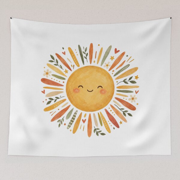 Item preview, Retro Happy Sun, Cute Smiling Sunshine, Vintage Boho Sun, Cheerful Summer Aesthetic, Sunshine Lover Gift designed and sold by Quiajia.