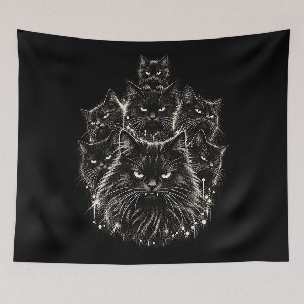 Artikelvorschau, Cult of the Black Cat – Gothic Punk Cat Grunge Artwork entworfen und verkauft von GrimCuteStudio.