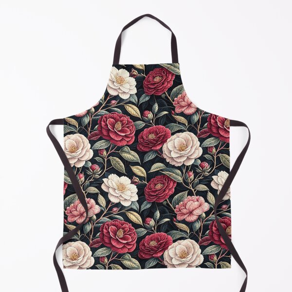 Item preview, Winter Camellia Dark Botanical Pattern designed and sold by Storybook Botanica.