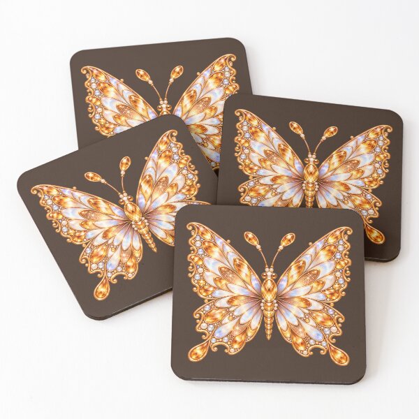 Item preview, Citrine Fantasy Butterfly – Golden Iridescent Crystal Wings designed and sold by HO•Designs.